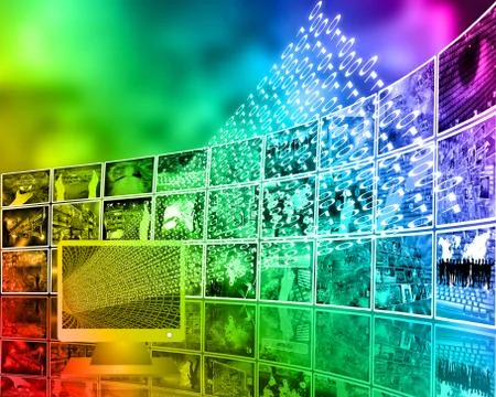 Monitor and binary code Illustrazione stock