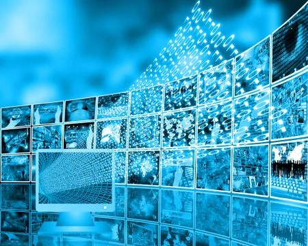 Monitor and binary code Stockillustratie