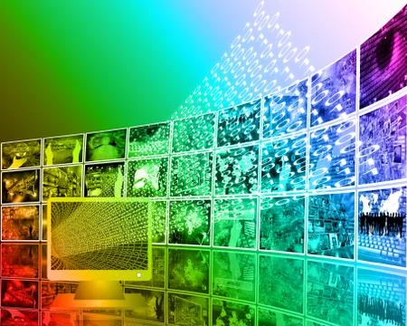 Monitor and binary code イラスト素材