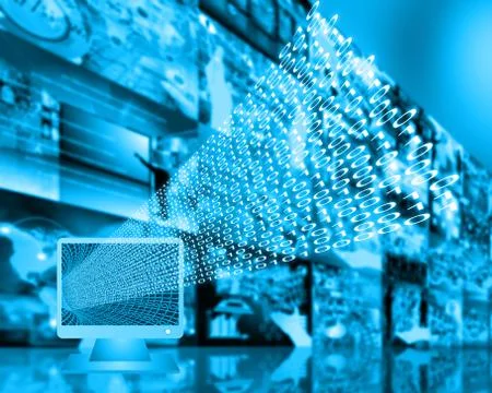 Monitor and binary code イラスト素材