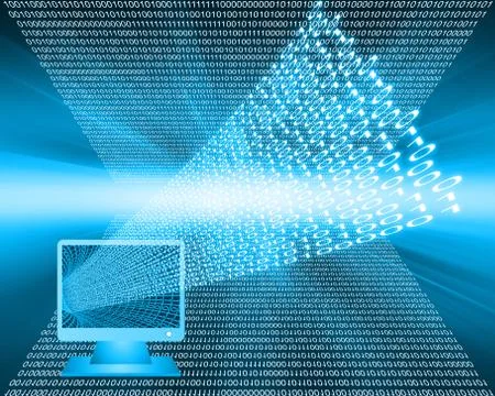 Monitor and binary code イラスト素材