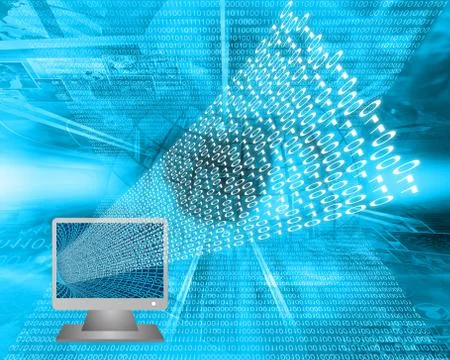 Monitor and binary code イラスト素材