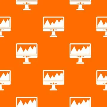 Monitor and a chart pattern seamless Illustrazione stock