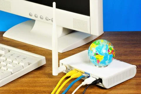 Monitor and keyboard for your computer. Stock Photos