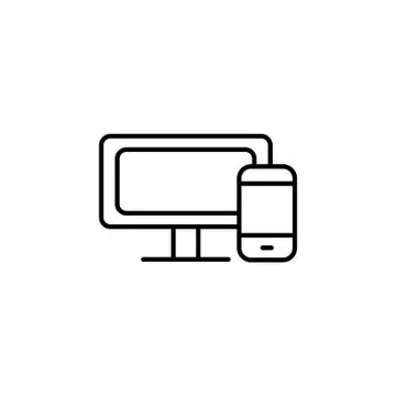 Monitor and phone icon. vector illustration black on white background Stock Illustration