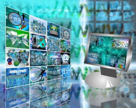 Monitor and the wall イラスト素材