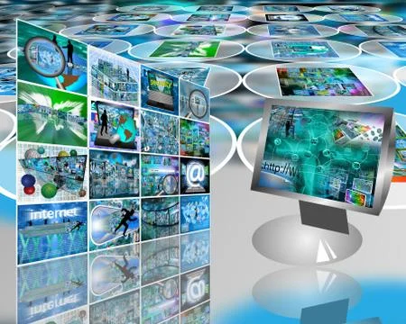 Monitor and the wall イラスト素材