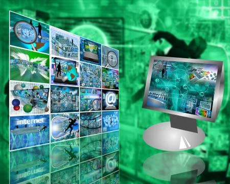 Monitor and the wall イラスト素材