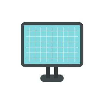 Monitor with architectural pattern icon Illustrazione stock
