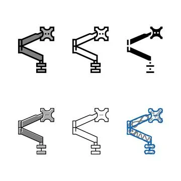 Monitor arm color icon pack vector Stock Illustration
