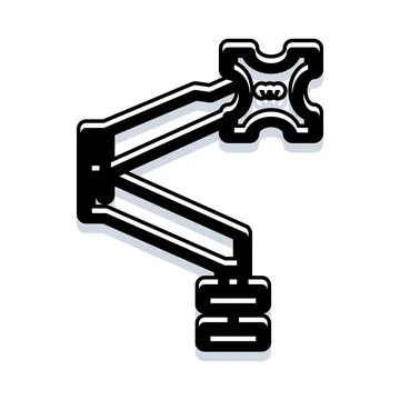 Monitor arm mounting solution for ergonomic workstation setup Stock Illustration