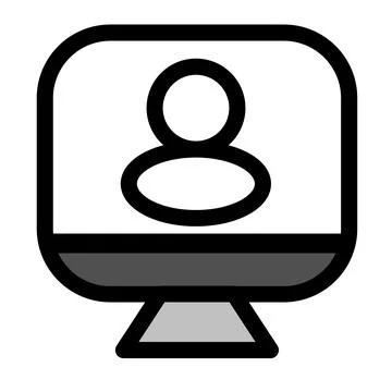 Monitor with an avatar representing distance learning symbol - modern education Illustration