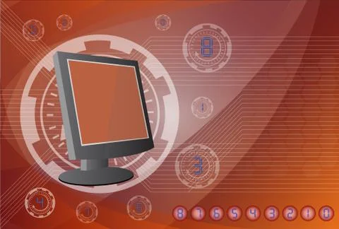 Monitor the background technologies. Stock Illustration