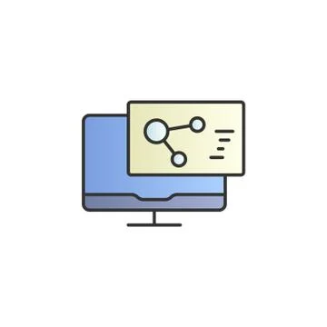Monitor, biology color gradient vector icon 스톡 일러스트