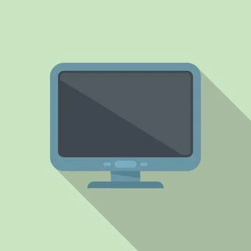 Monitor border icon flat . Pc desktop Stock Illustration
