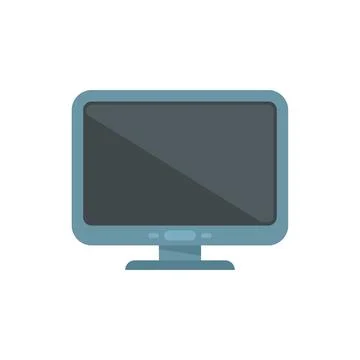 Monitor border icon flat vector. Pc desktop Illustrazione stock
