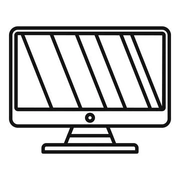 Monitor border icon outline . Pc desktop Stock Illustration