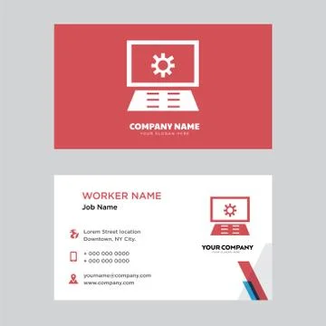 Monitor business card design Stock Illustration
