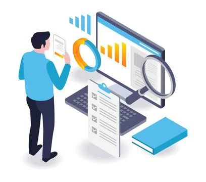 Monitor business development 스톡 일러스트