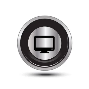 Monitor button aluminum Stock Illustration