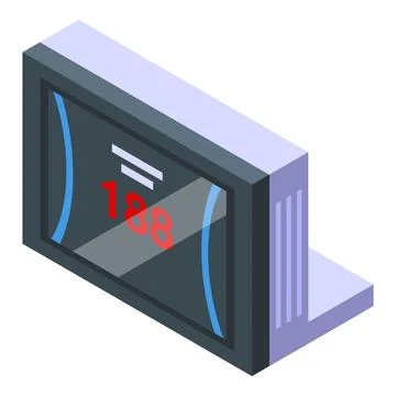 Monitor camera radar icon isometric vector. Speed car Stock Illustration