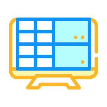 Monitor with camera video color icon vector illustration Illustrazione stock