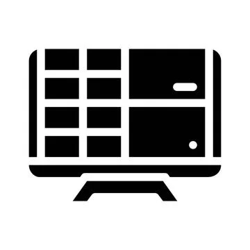 Monitor with camera video glyph icon vector illustration Illustrazione stock