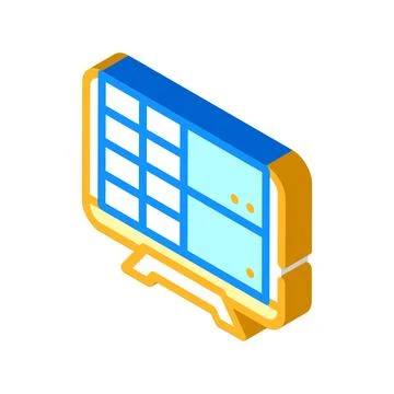 Monitor with camera video isometric icon vector illustration Illustrazione stock