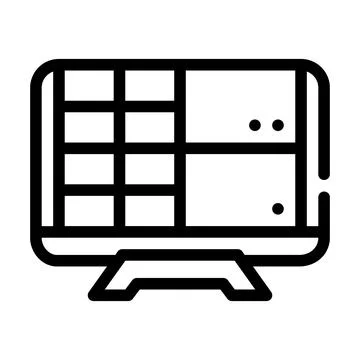 Monitor with camera video line icon vector illustration Illustrazione stock
