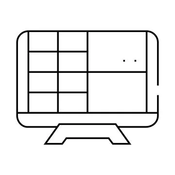 Monitor with camera video line icon vector illustration Illustrazione stock