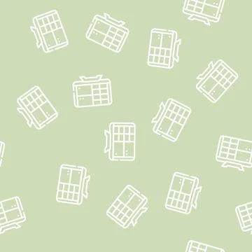 Monitor with camera video line vector seamless pattern Stock Illustration