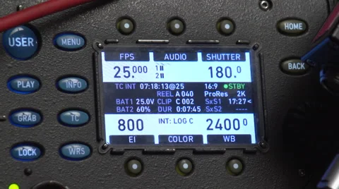 Monitor with cameras recording settings Stock Footage 60001835