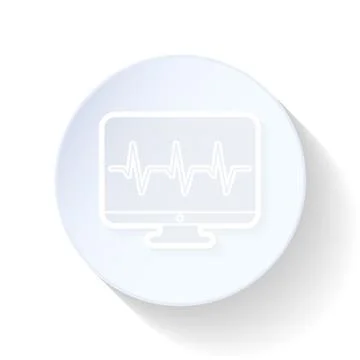 Monitor cardiogram thin lines icon Stock Illustration