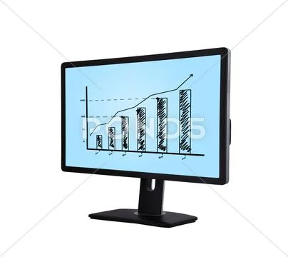 Monitor with chart Stock Illustration