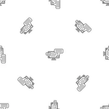 Monitor chat pattern seamless イラスト素材