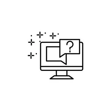 Monitor, chat, question icon. Simple line, outline vector of online educationa 库存插图