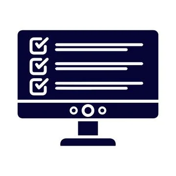 Monitor, check mark, business web icon Stock Illustration