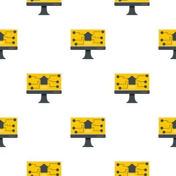 Monitor chip pattern seamless イラスト素材