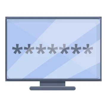 Monitor cipher icon, cartoon style 스톡 일러스트