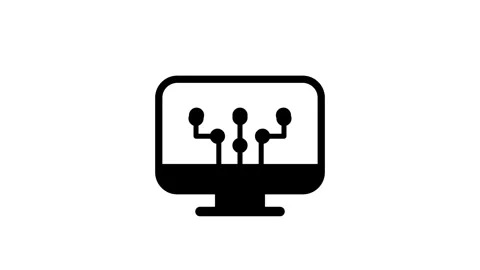 Monitor Circuit Dashboard Icon Stock Footage 340305909