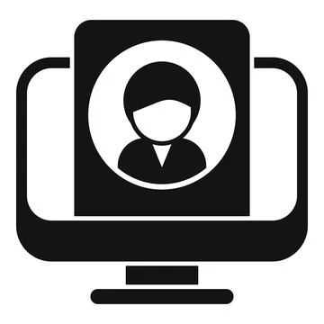 Monitor client process icon simple vector. Digital personal イラスト素材