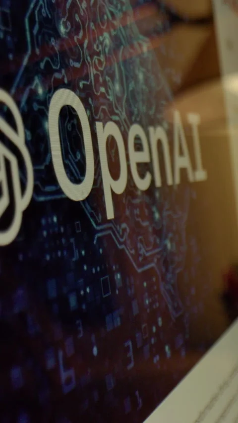 Monitor closeup doing research on web about OpenAI research laboratory Stock Footage 302288373