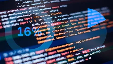 Monitor closeup of function source code. Abstract IT technology background... Stock Photos