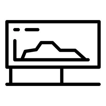Monitor cnc machine icon outline vector. Lathe equipment Stock Illustration