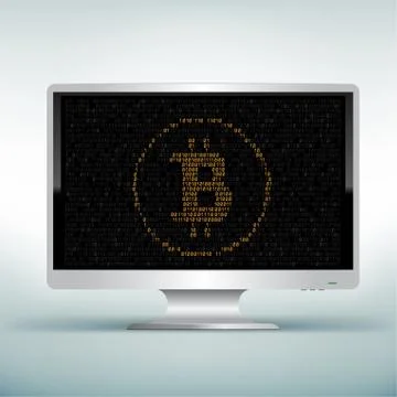 Monitor code bitcoin Stock Illustration