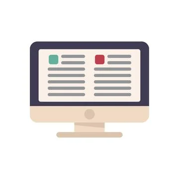 Monitor comparison icon flat vector. Scale balance Stock Illustration