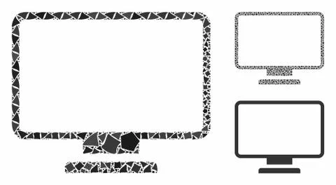 Monitor Composition Icon of Unequal Elements Stock Illustration