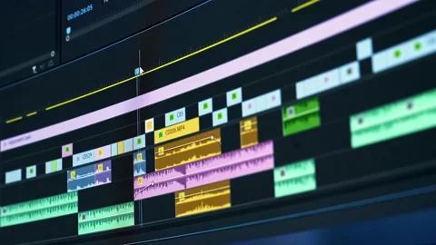 Monitor the computer and capture the work of the program for video editing Stock Footage 237389829