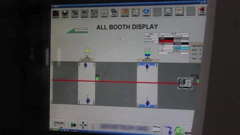 Monitor computer control machine at the factory. 스톡 동영상 122335869