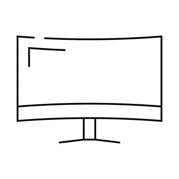 Monitor computer display line icon vector illustration Stock Illustration